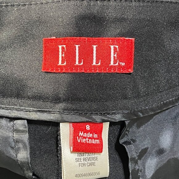 Elle Women's Slacks Pants Size 8 Black Straight Stretch Office Dress - Picture 3 of 6